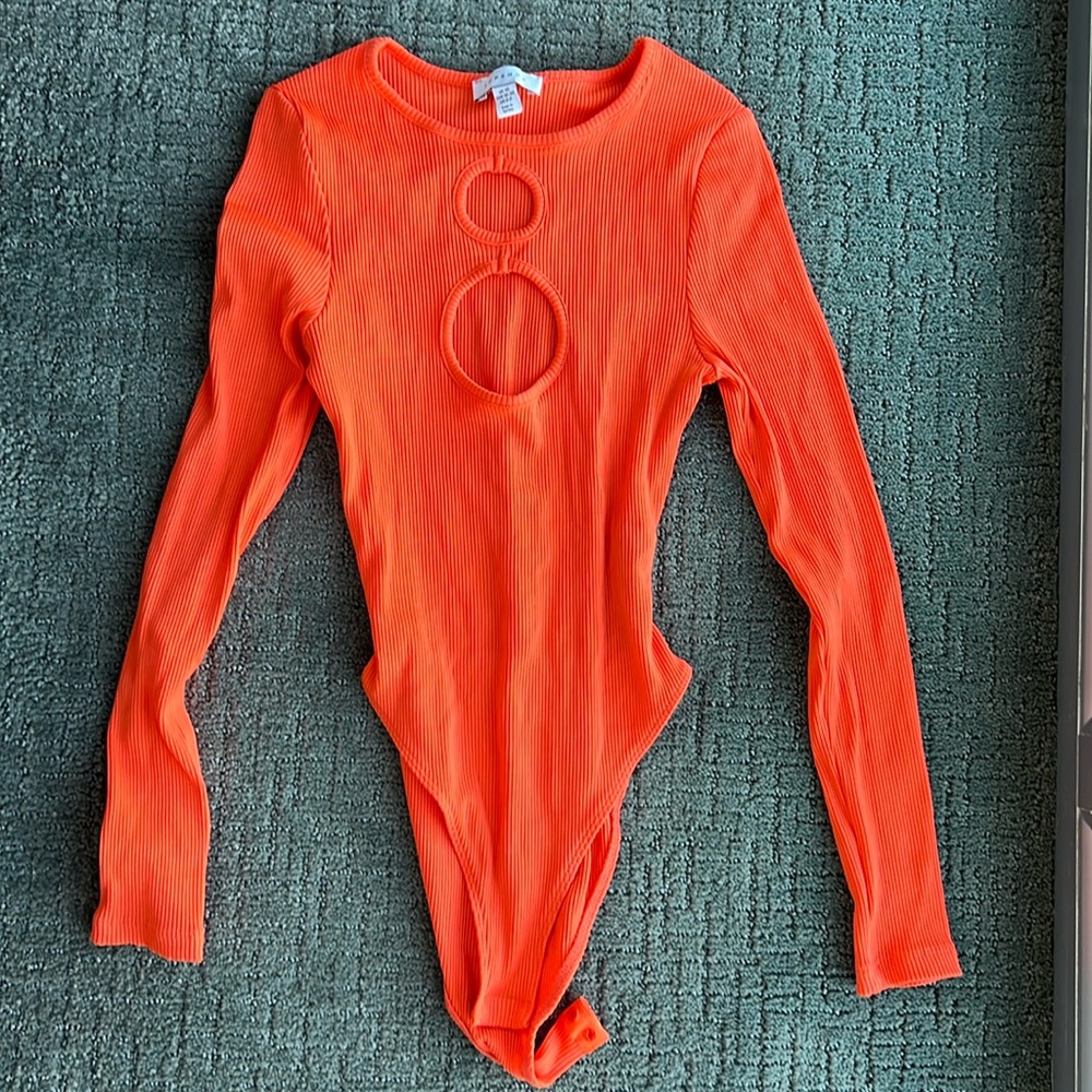 TopShop Orange Keyhole Bodysuit